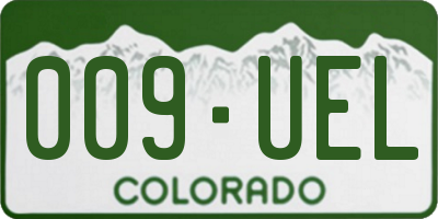 CO license plate 009UEL