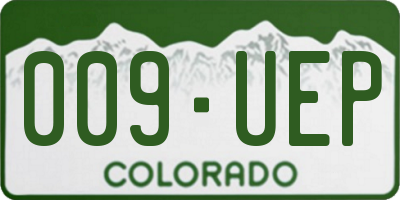 CO license plate 009UEP