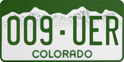 CO license plate 009UER