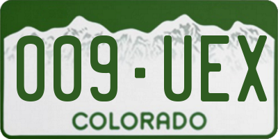 CO license plate 009UEX