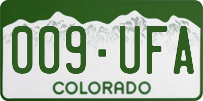 CO license plate 009UFA