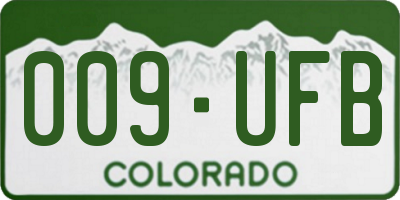 CO license plate 009UFB