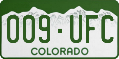 CO license plate 009UFC