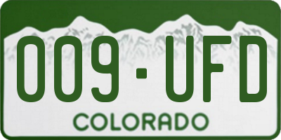 CO license plate 009UFD