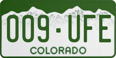 CO license plate 009UFE