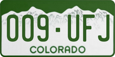 CO license plate 009UFJ