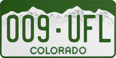 CO license plate 009UFL