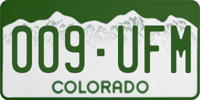 CO license plate 009UFM