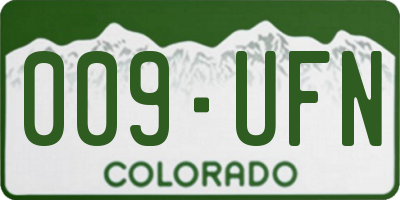CO license plate 009UFN