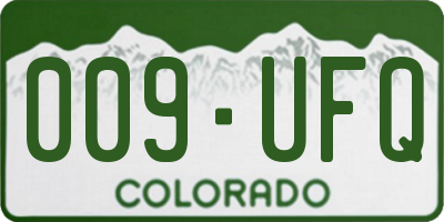 CO license plate 009UFQ