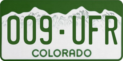 CO license plate 009UFR