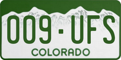 CO license plate 009UFS