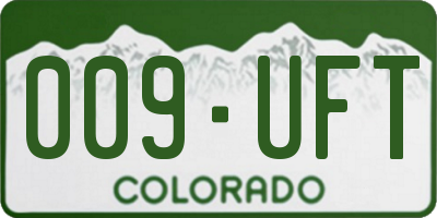 CO license plate 009UFT