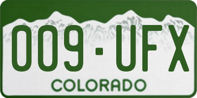 CO license plate 009UFX