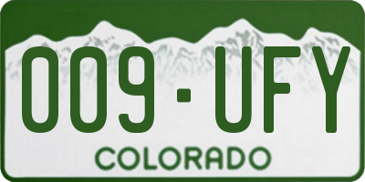 CO license plate 009UFY