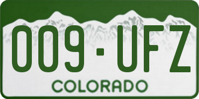 CO license plate 009UFZ