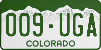 CO license plate 009UGA