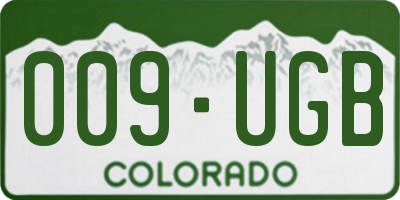 CO license plate 009UGB