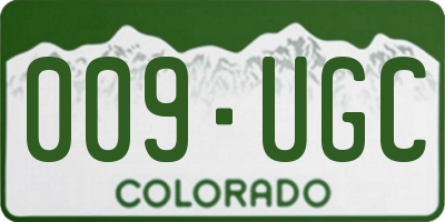 CO license plate 009UGC