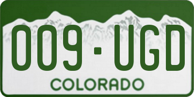 CO license plate 009UGD