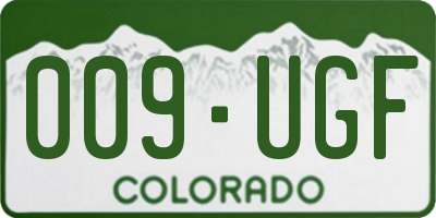 CO license plate 009UGF