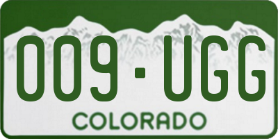 CO license plate 009UGG