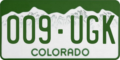 CO license plate 009UGK