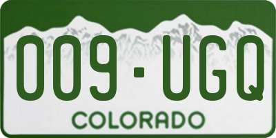 CO license plate 009UGQ