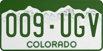 CO license plate 009UGV