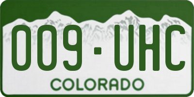 CO license plate 009UHC