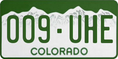 CO license plate 009UHE