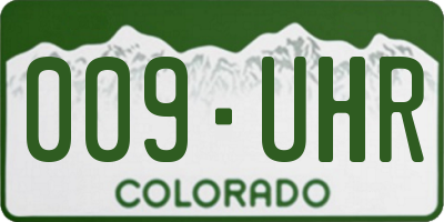 CO license plate 009UHR