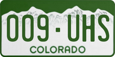 CO license plate 009UHS