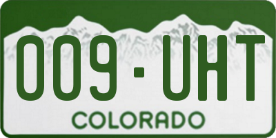 CO license plate 009UHT