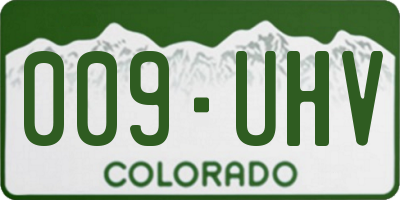 CO license plate 009UHV