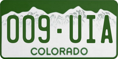 CO license plate 009UIA