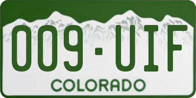 CO license plate 009UIF