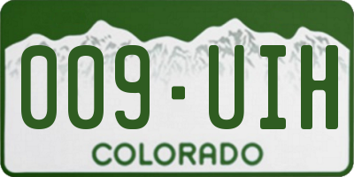 CO license plate 009UIH