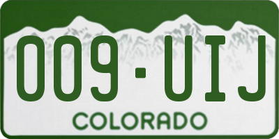 CO license plate 009UIJ