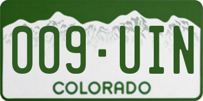 CO license plate 009UIN