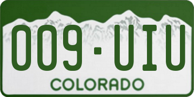 CO license plate 009UIU