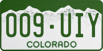 CO license plate 009UIY