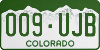 CO license plate 009UJB