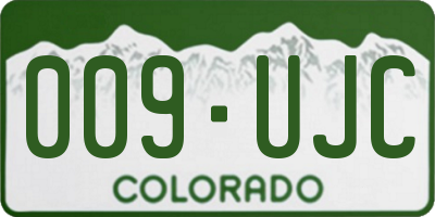 CO license plate 009UJC
