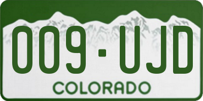 CO license plate 009UJD