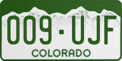 CO license plate 009UJF