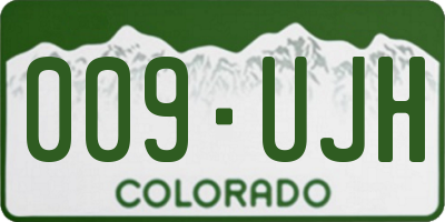 CO license plate 009UJH