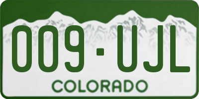 CO license plate 009UJL