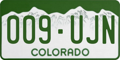 CO license plate 009UJN