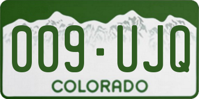 CO license plate 009UJQ